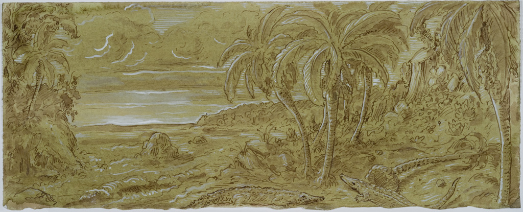 Moonrise with Palms and Crocodiles