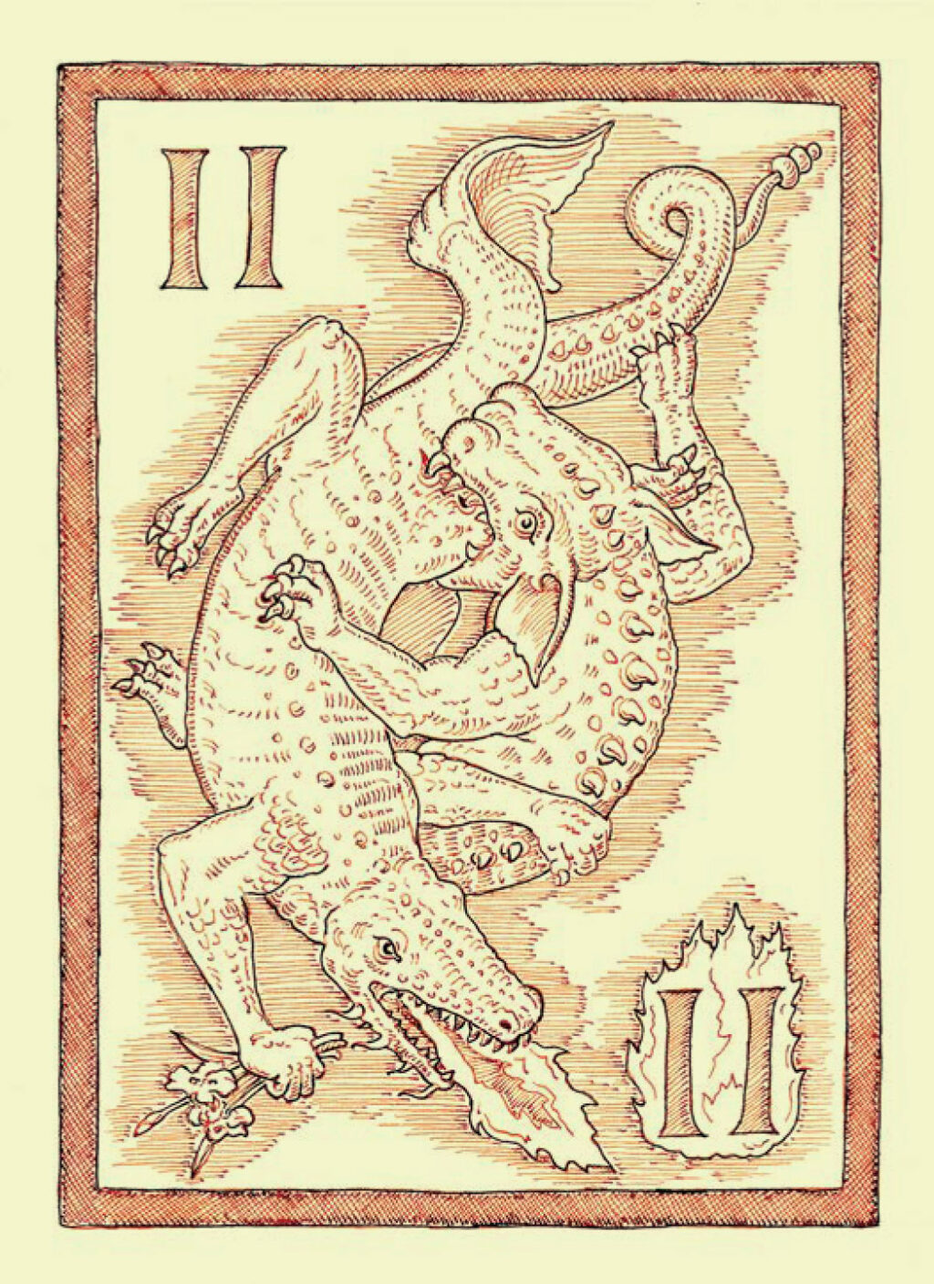 The Burt Tarot, Two of Dragons